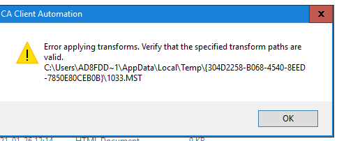 14 . 3 domain manager to 14 . 5 error applying transforms verify that